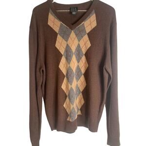 JOS A BANK Arygyle Executive Collection Wool Blend V Neck Sweater Men's Medium
